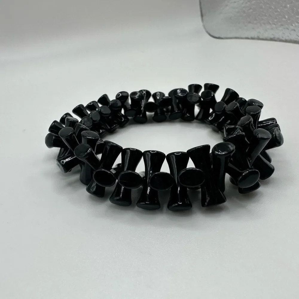 J. Crew Black Enamel Elasticized Bracelet